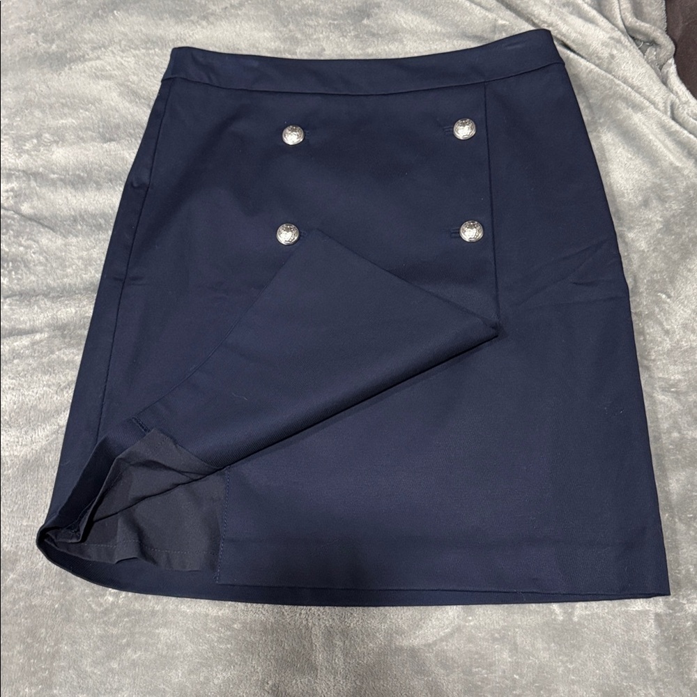 NWT Talbots Nautical Faux Wrap Navy Skirt - Picture 5 of 7